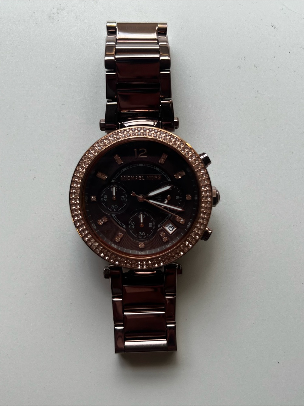 Women’s Michael Kors Rose Gold Pave Bezel Watch - Brand New; Never Worn!